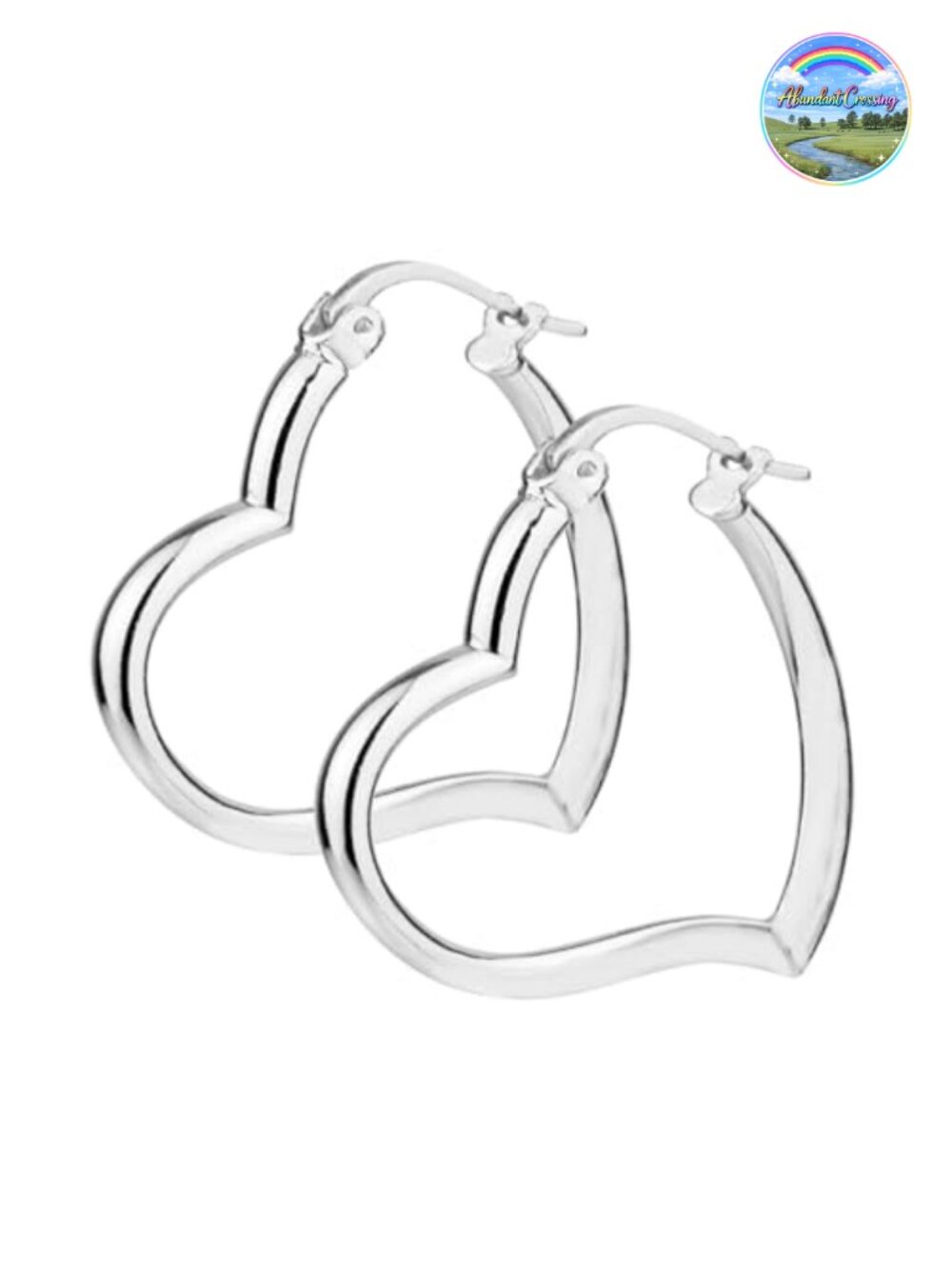 925 Sterling Silver Heart Hoop Earrings Love Theme 30mm